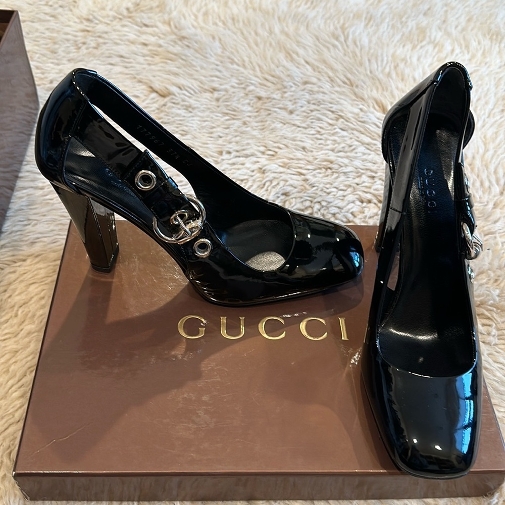 Gucci Black Patent Heels